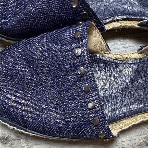 Jimmy Choo Dark Blue Espadrilles with Stud Accents Size 37 6.5 US - Picture 4 of 8